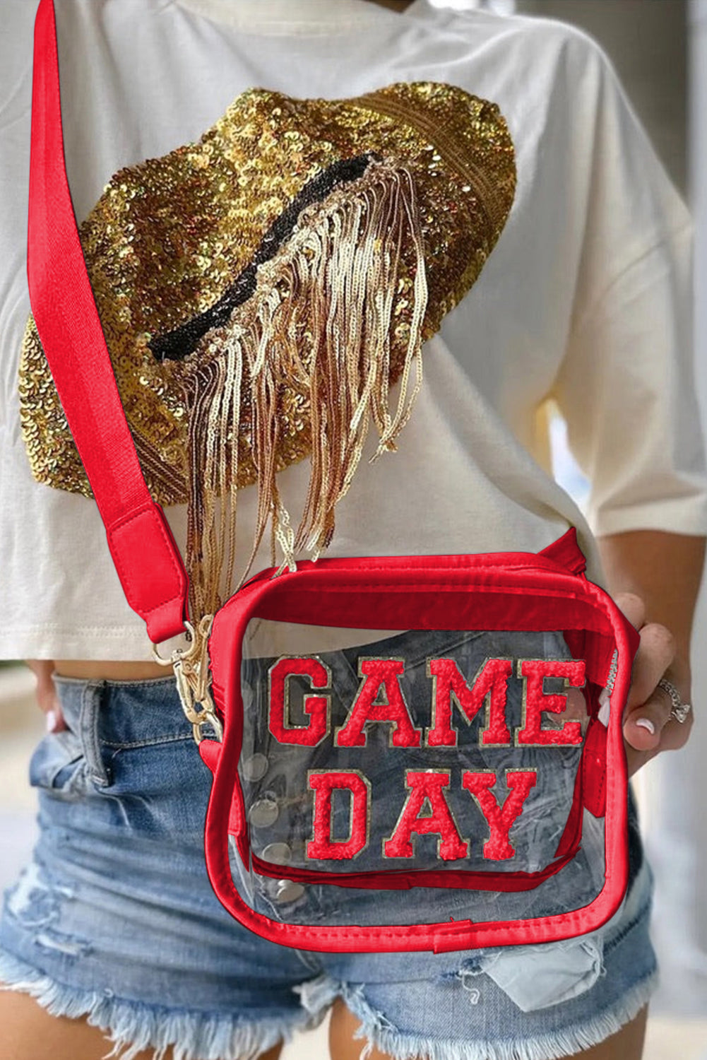 Dark Blue GAME DAY Rugby Football Clear Shoulder Bag