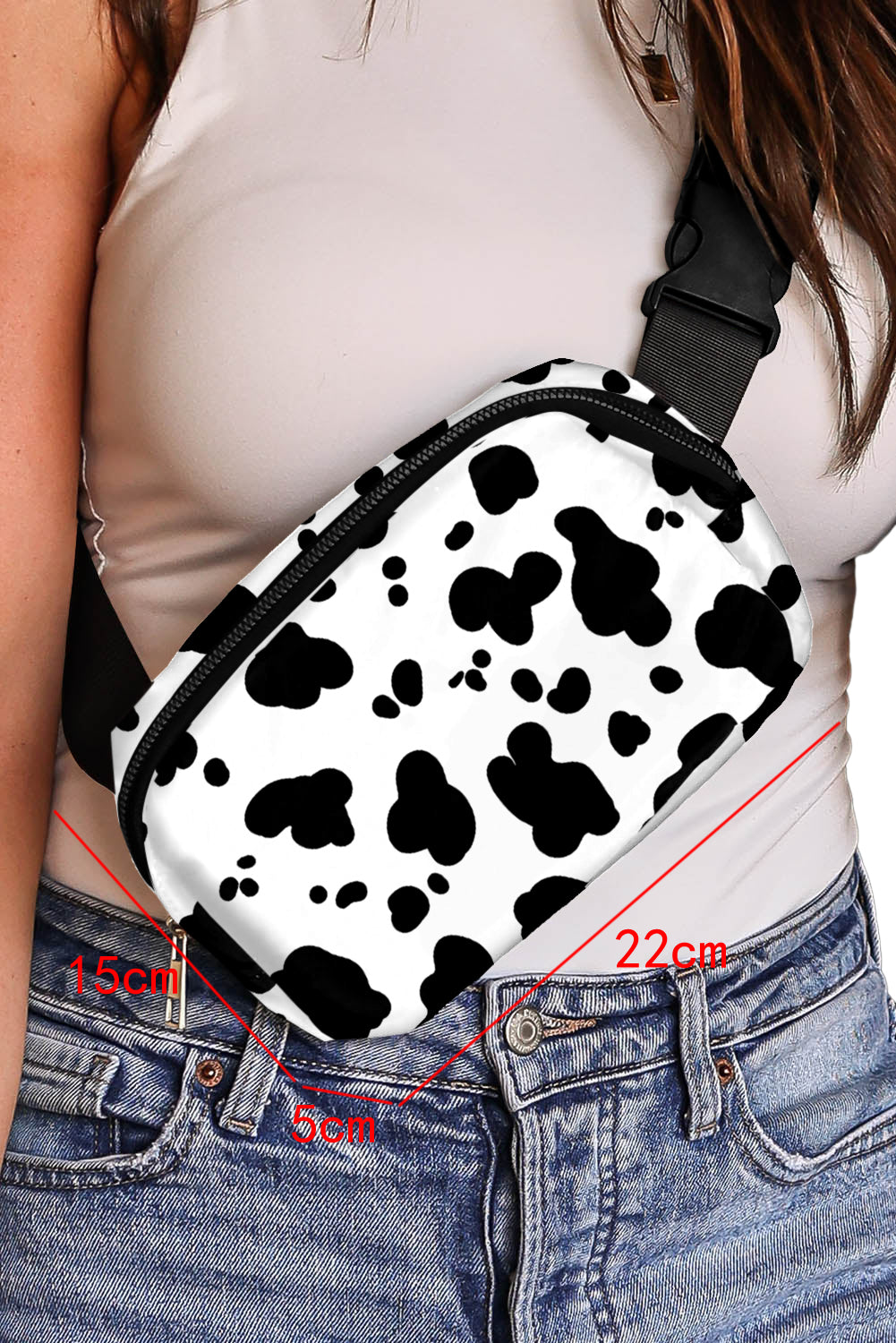 White Cow Pattern Print Crossbody