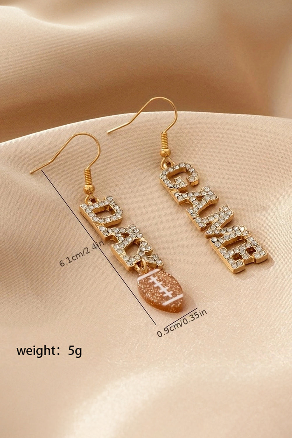 Gold GAME DAY Football Earrings