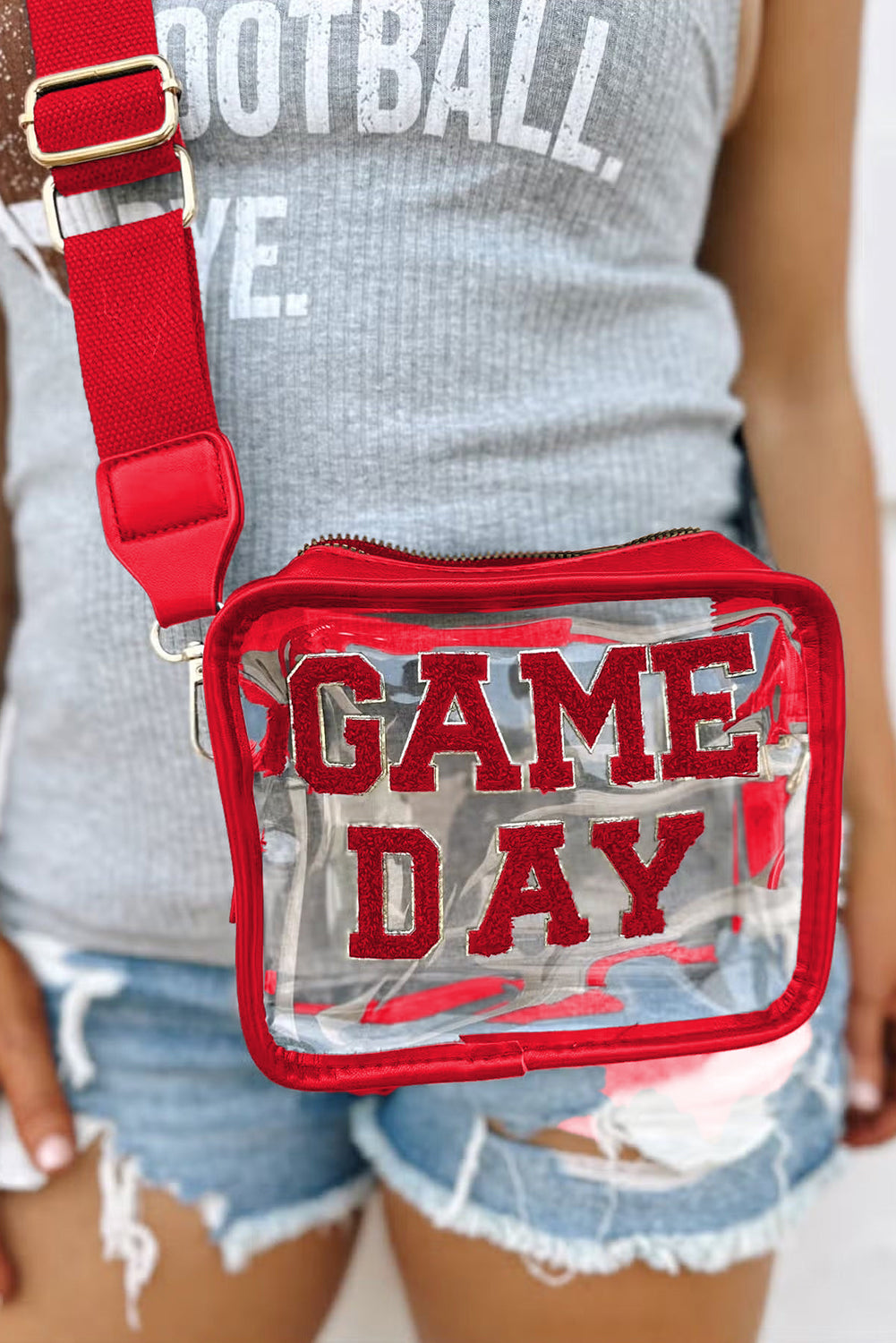 Dark Blue GAME DAY Rugby Football Clear Shoulder Bag