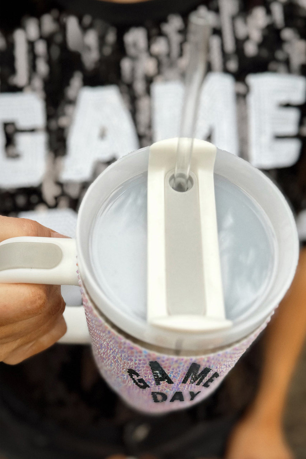 White GAME DAY Rhinestone Tumbler 40oz