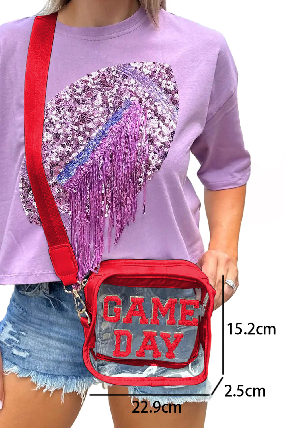 Dark Blue GAME DAY Rugby Football Clear Shoulder Bag