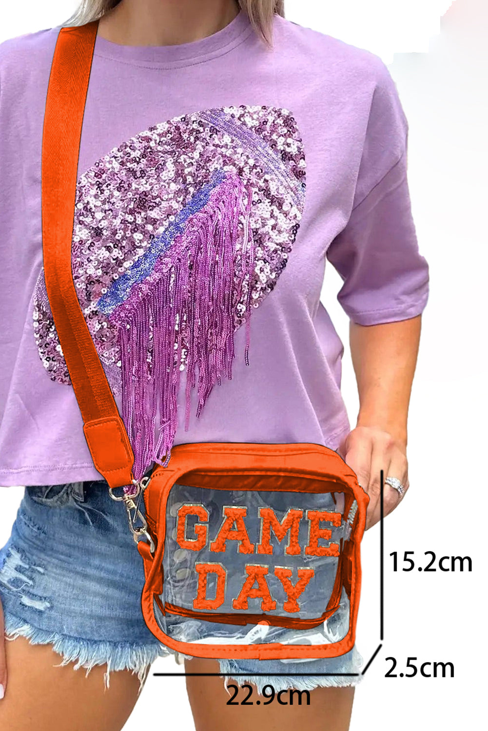 Dark Blue GAME DAY Rugby Football Clear Shoulder Bag