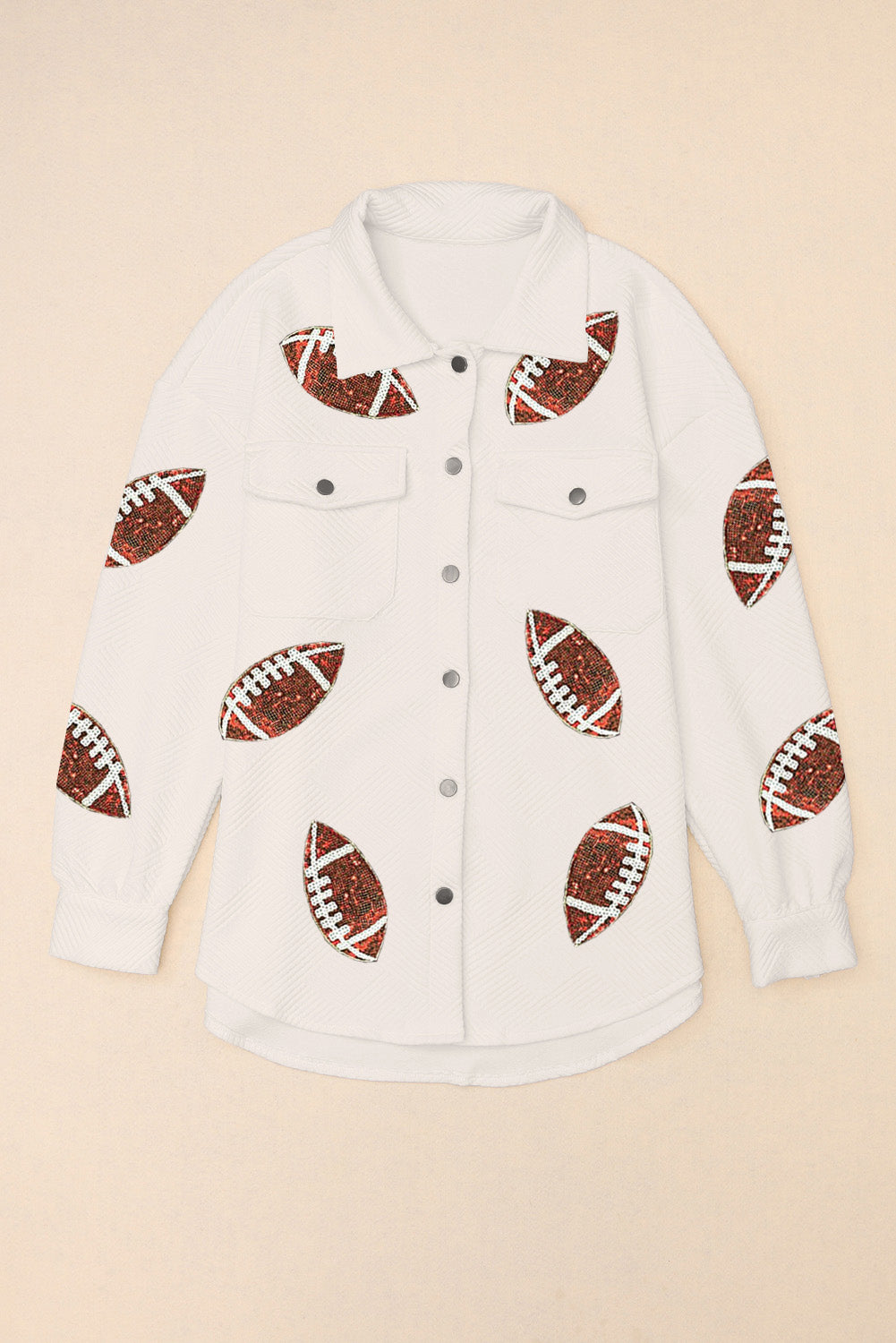 Beige Bubble Gum  Football Jacket