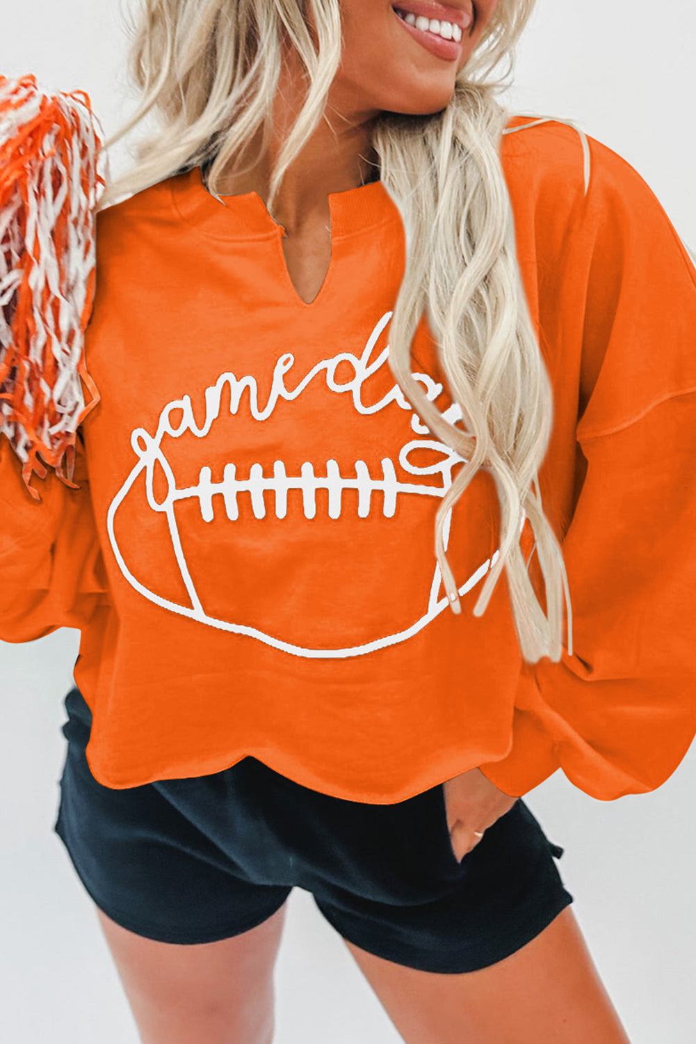 White Game Day Lettering Sweatshirt