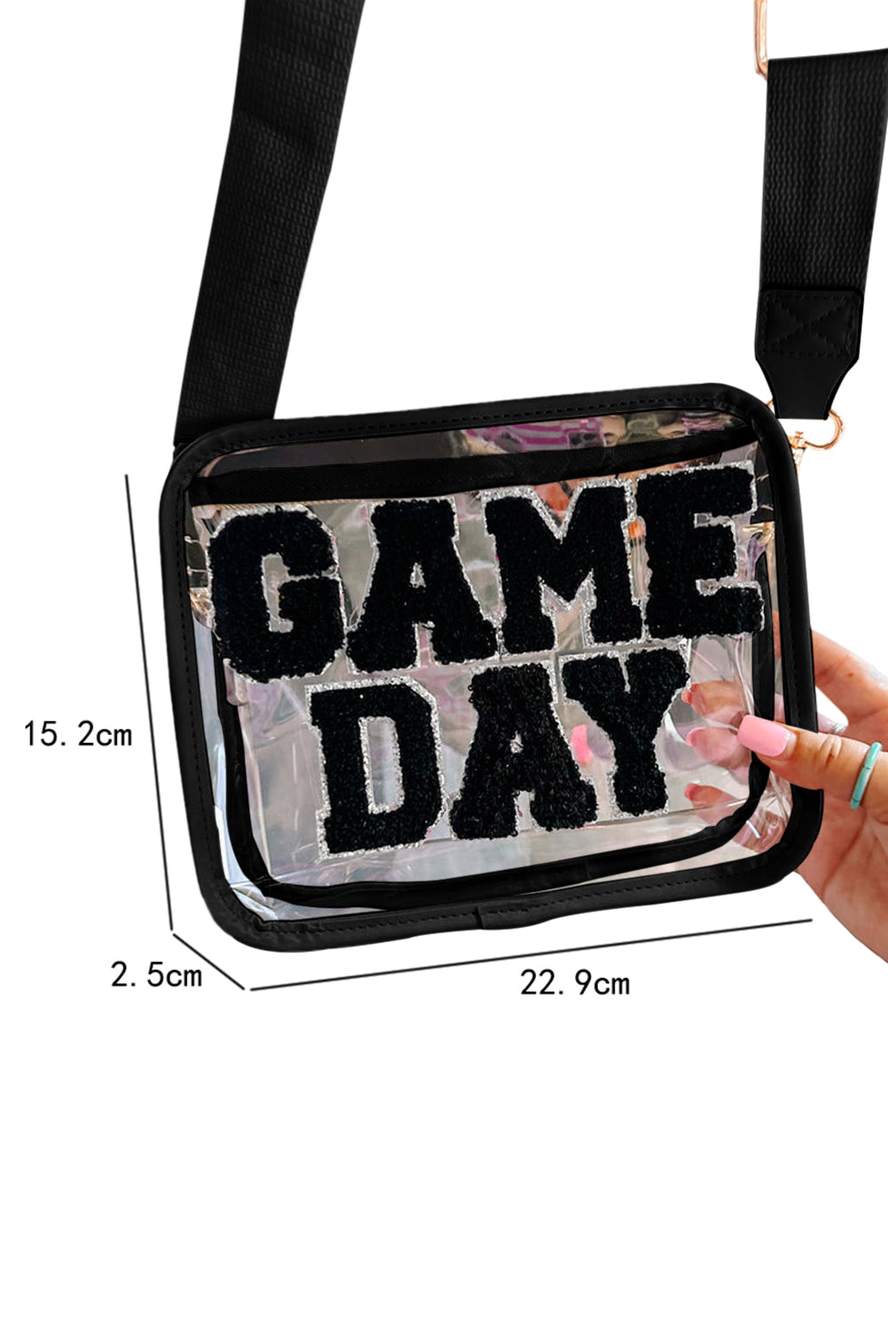 Dark Blue GAME DAY Rugby Football Clear Shoulder Bag