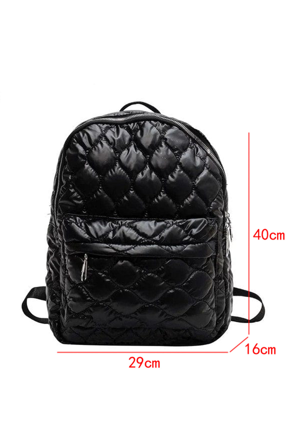 Black Quilted Large Backpack