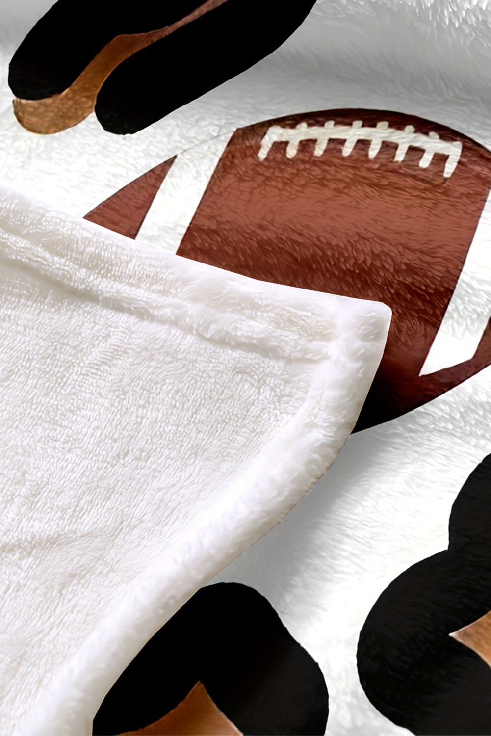 White Leopard Football Print Flannel Blanket