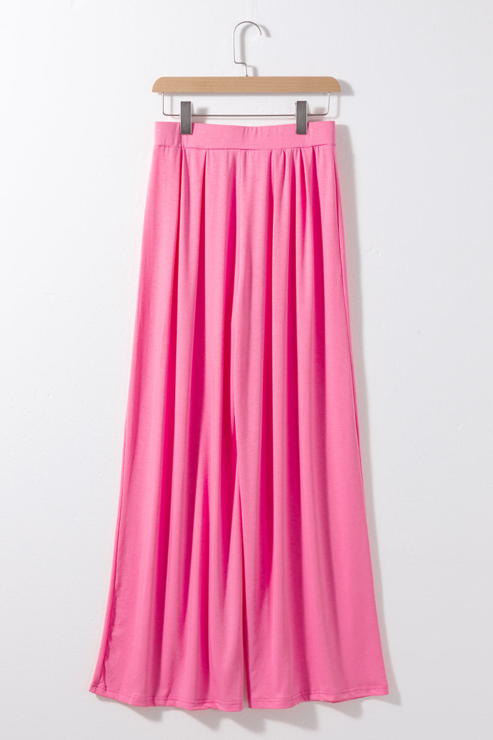 Slim Fit Crop Top and Pleated Wide Leg Pants Set