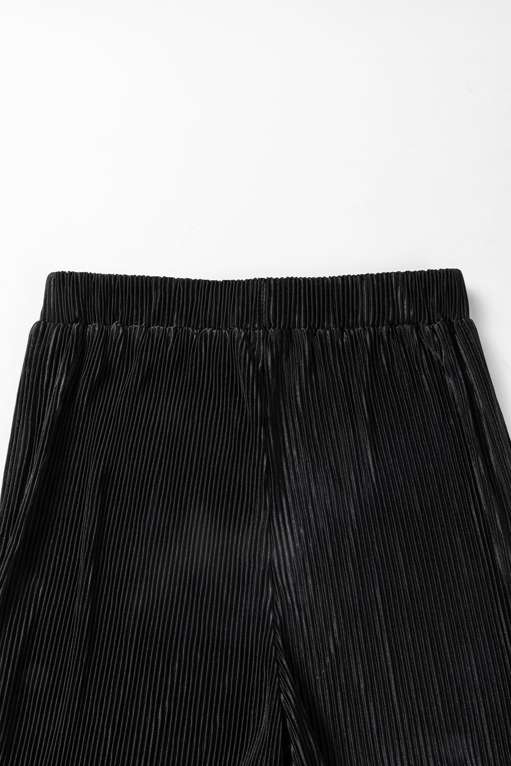 Black Corded Cropped Pullover Pants Set