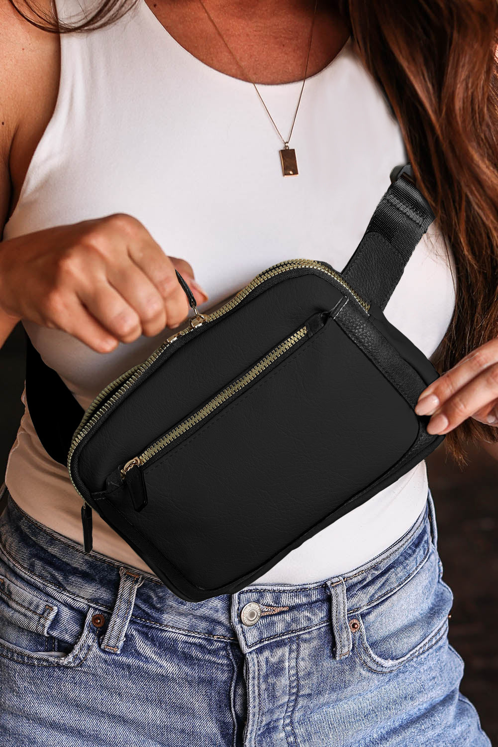 Black Minimalist Crossbody Bag