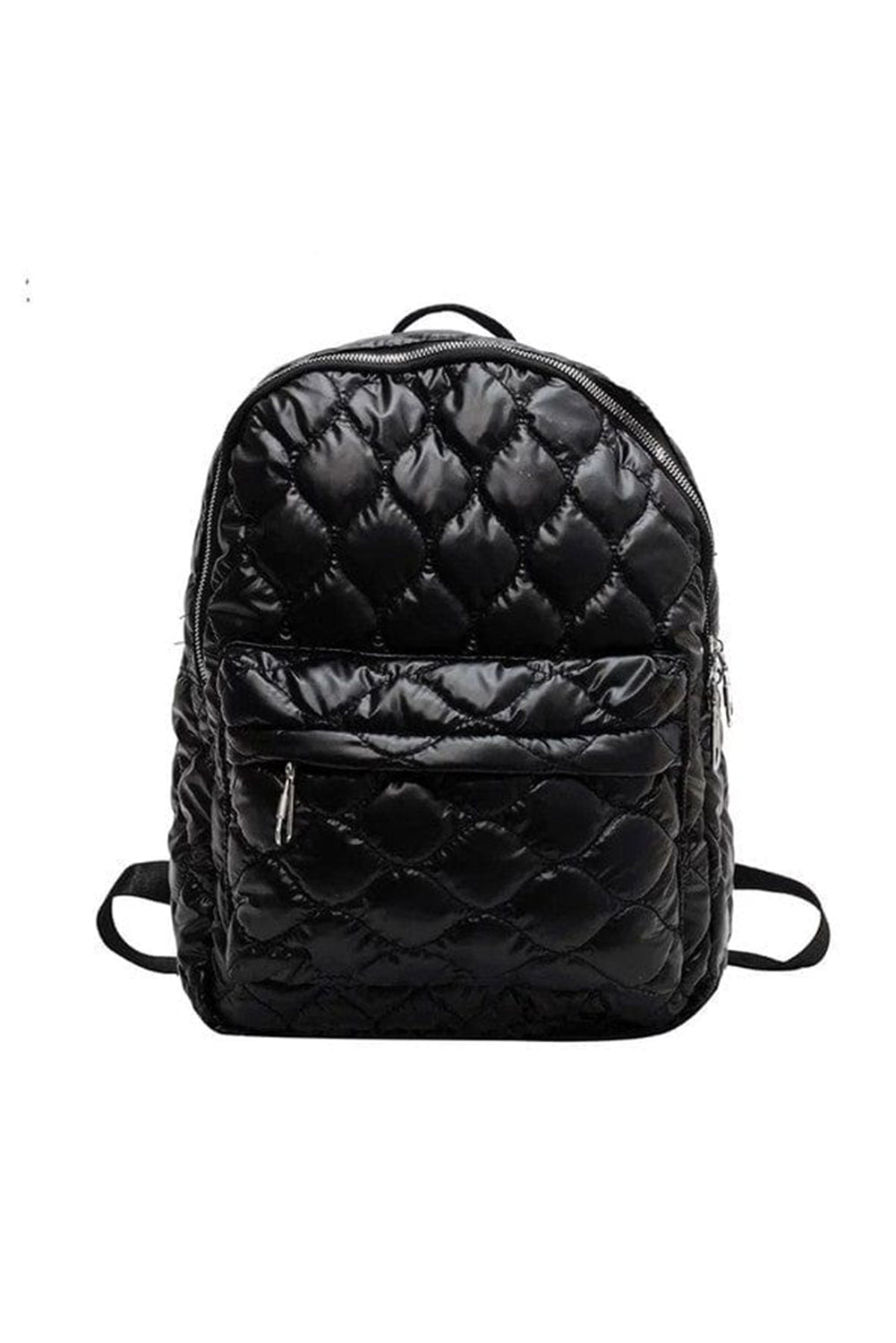 Black Quilted Large Backpack