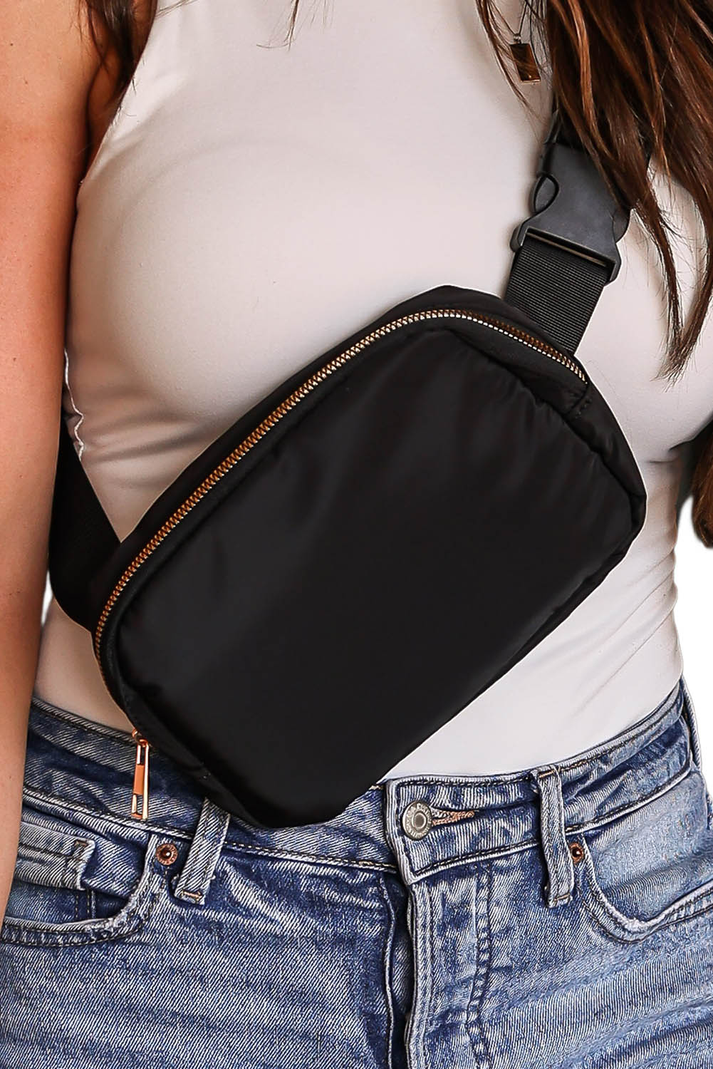 Black Waterproof Zipped Crossbody