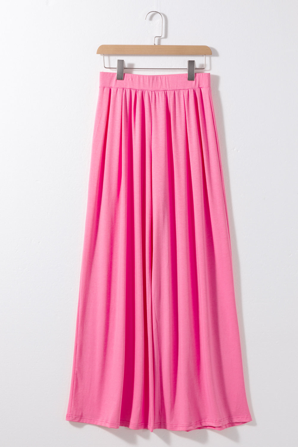 Slim Fit Crop Top and Pleated Wide Leg Pants Set