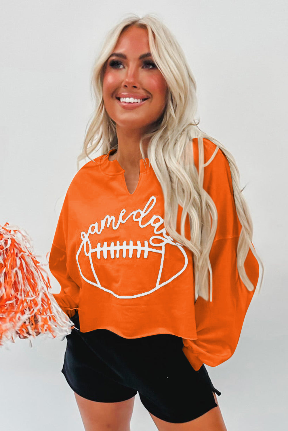 White Game Day Lettering Sweatshirt