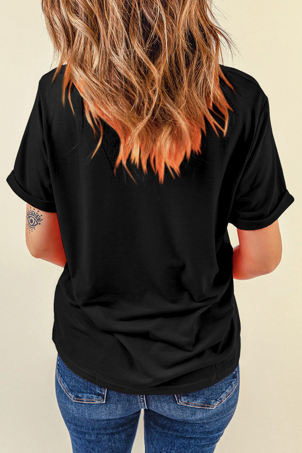 Black Football Bowknot Pattern T Shirt