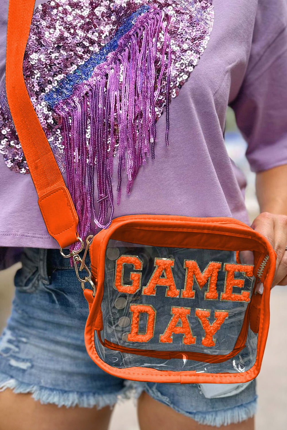 Dark Blue GAME DAY Rugby Football Clear Shoulder Bag