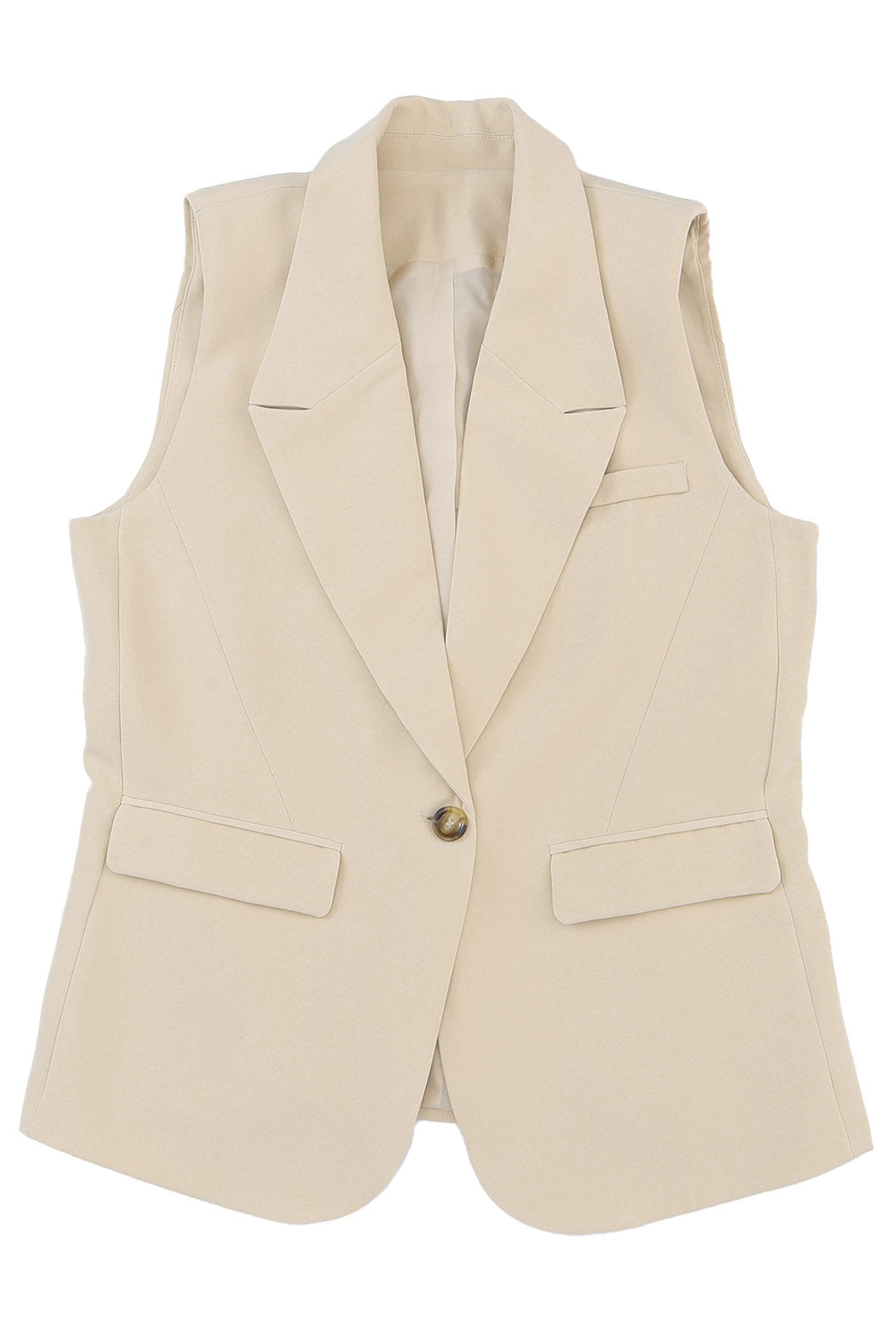 Apricot Lapel Vest Blazer