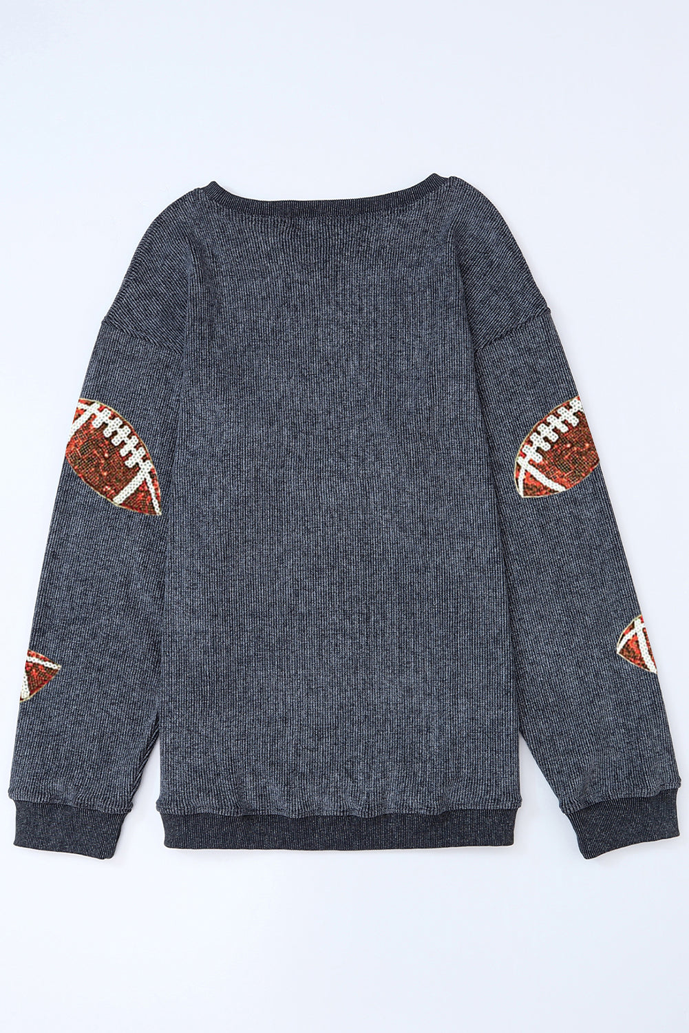 Gray Sequin Football Baggy Sweatshirt