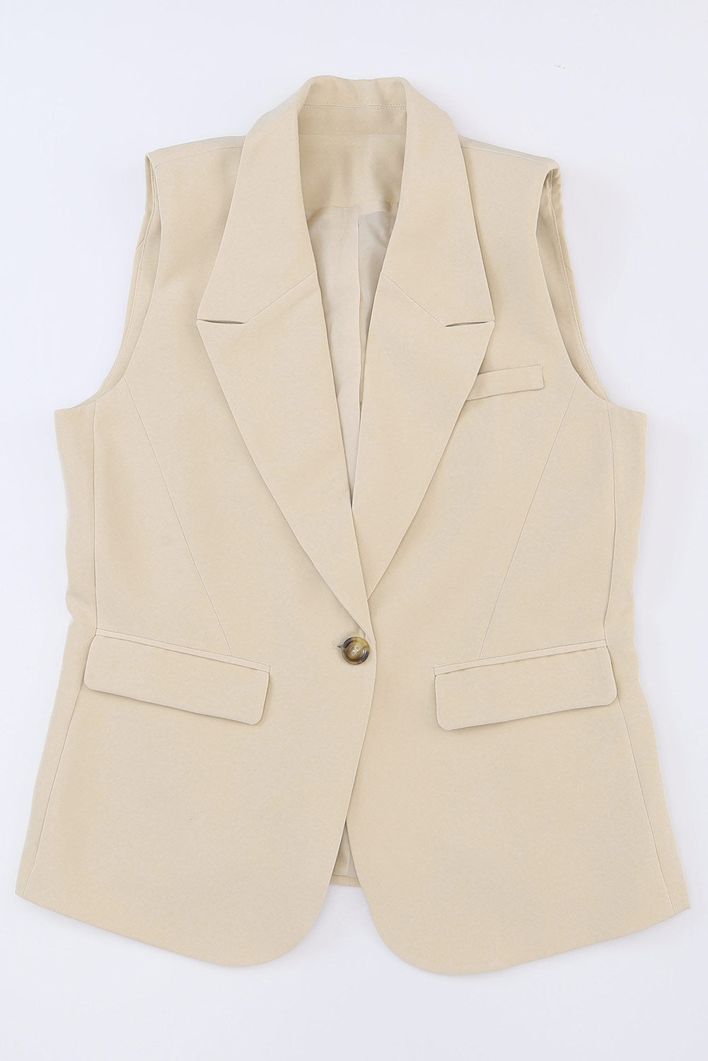 Apricot Lapel Vest Blazer