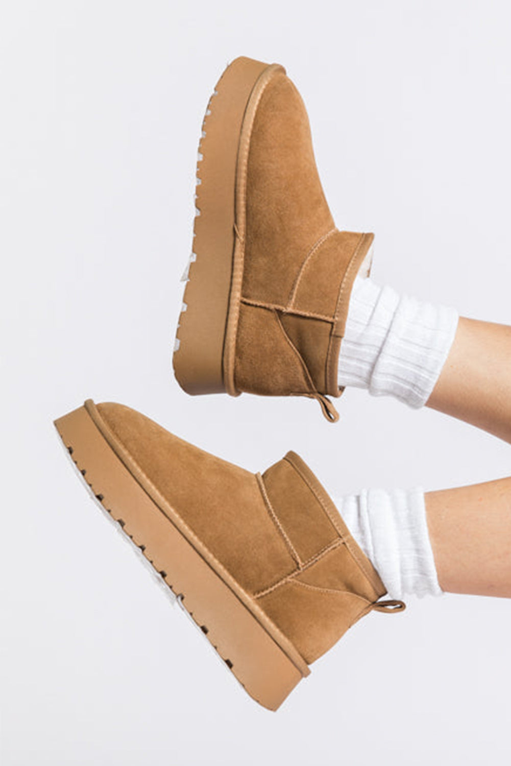 Chestnut Faux Ankle Snow Boots