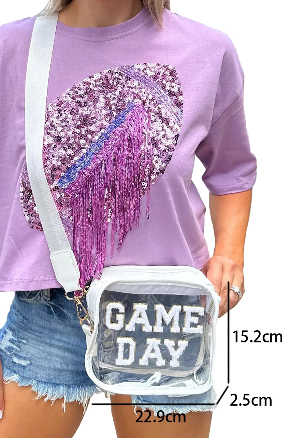 Dark Blue GAME DAY Rugby Football Clear Shoulder Bag