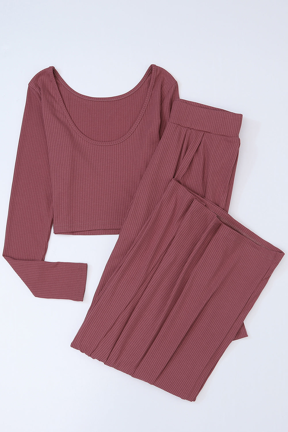 Solid Color Pants Set